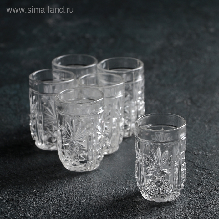 Набор стопок стеклянных «Сияние», 40 мл, 6 шт Набор стопок стеклянных «Сияние», 40 мл, 6 шт