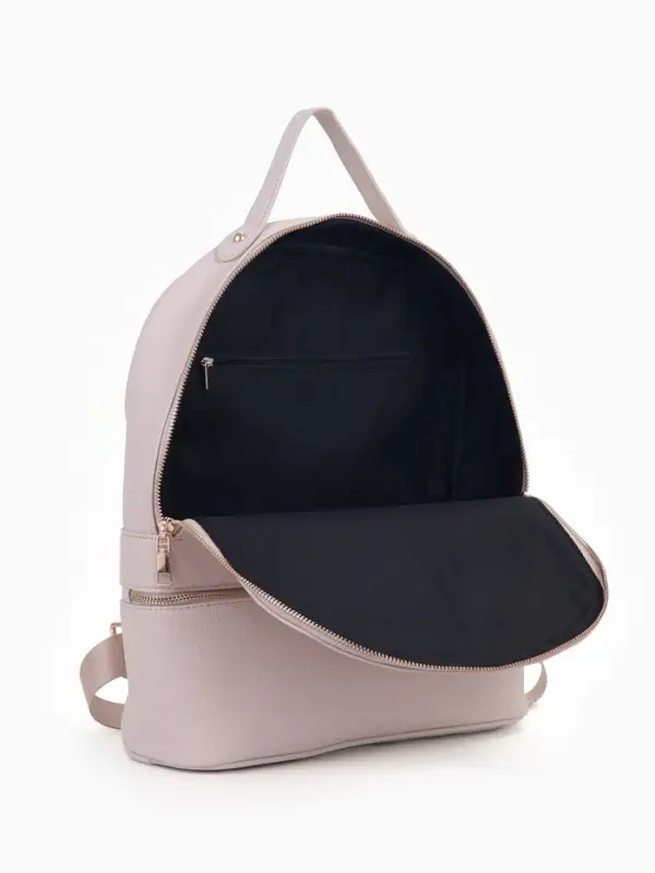 Рюкзак женский на молнии, с карманами, размер 27&times;10&times;34 см, бежевый