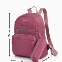 Рюкзак городской, с косметичкой, 5 карманов, бордовый