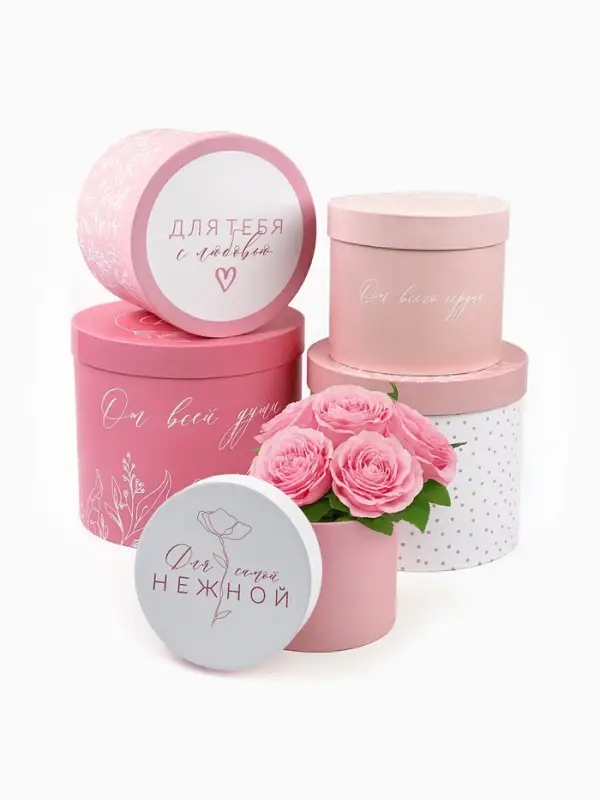Набор подарочных коробок, упаковка, 5 в 1 &laquo;Нежность&raquo;, 14&times;13 ‒22&times;19.5 см