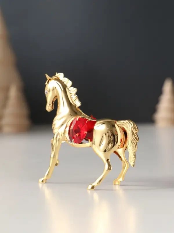 Сувенир Лошадка маленькая с 2-мя красными хрусталиками, 7х2х6 см. Сувенир Лошадка маленькая с 2-мя красными хрусталиками, 7х2х6 см.