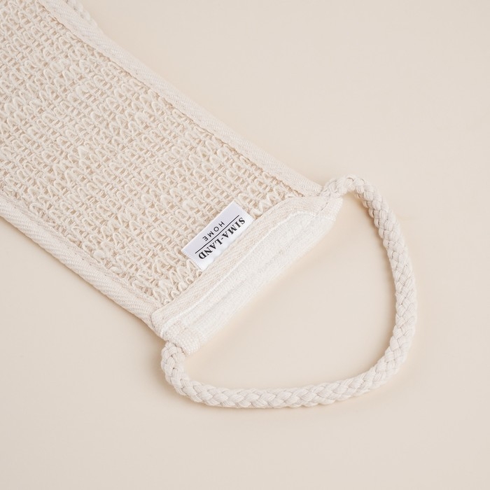 Мочалка - лента массажная SL Home «Ортика», крапива, 60×10 см, цвет бежевый Мочалка - лента массажная SL Home «Ортика», крапива, 60×10 см, цвет бежевый