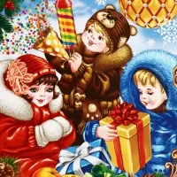 Подарочная коробка новогодняя «Дети», для сладких подарков,14×6×21 см