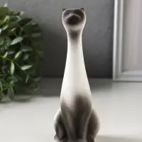 Фигурка керамика &laquo;Кот Египетский&raquo;, 15.5 см, белый с чёрным