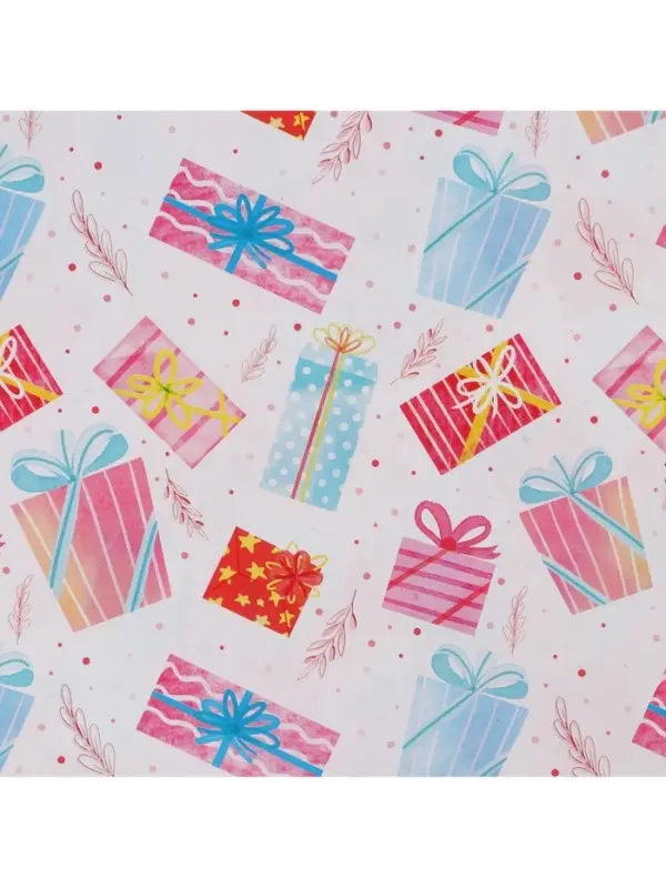 Бумага упаковочная глянцевая двухсторонняя «С Днём рождения», 70 х 100 см