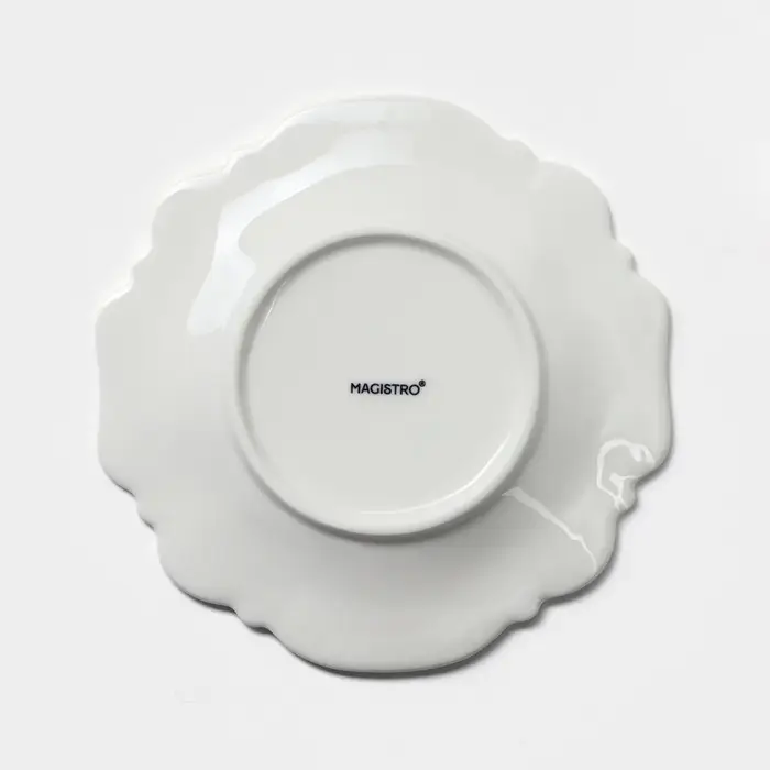 Блюдце фарфоровое Magistro «Сюита», d=15.6 см, цвет белый Блюдце фарфоровое Magistro «Сюита», d=15.6 см, цвет белый