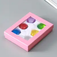 Набор фигурок стекло &laquo;Бриллианты&raquo;, 6 шт., d=4 см, в коробке, 17&times;12&times;4 см
