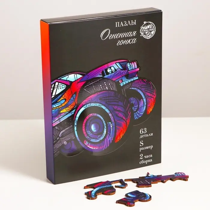 Пазл деревянный фигурный Puzzle &laquo;Огненная гонка&raquo;, 63 элементов
