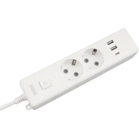 Удлинитель Power Cube, 2р/1.9м выкл.,3USB, 3.5кВт,16А,3x1,0 белый(PC-4-2M)