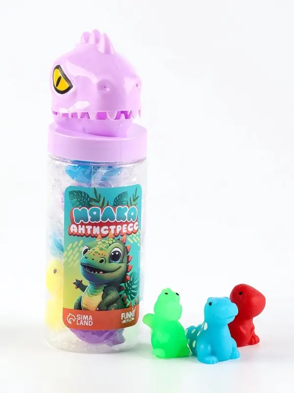 Антистресс сквиш мялка «Дино», в банке Антистресс сквиш мялка «Дино», в банке