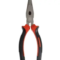 Длинногубцы ЛОМ, шлифованные, двухкомпонентные рукоятки, 160 мм