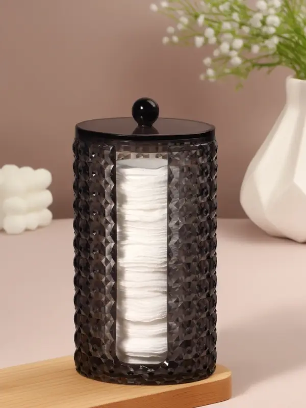 Органайзер для ватных дисков &laquo;Black Secret&raquo;, с крышкой, 18&times;10&times;7.5 см, чёрный