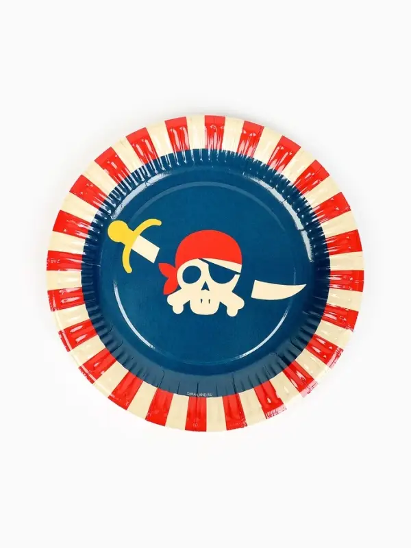 Тарелка одноразовая бумажная «Пиратская вечеринка», 18 см