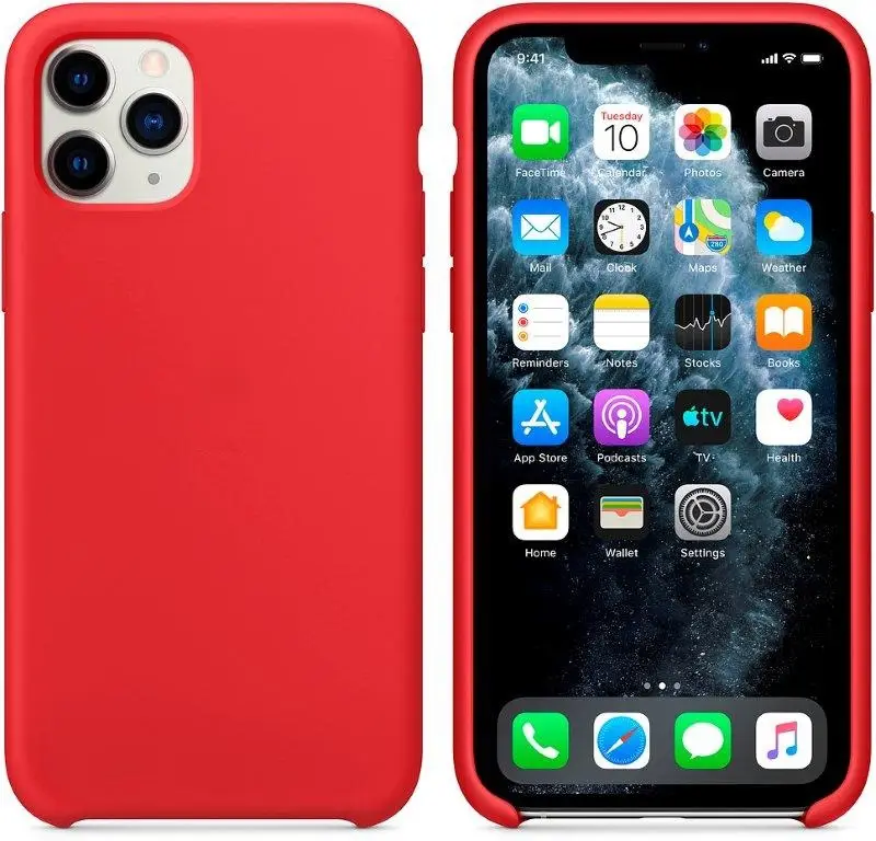 Чехол iPh 11 Pro Max Silicon Case 100% ORG Red (PRODUCT) (c LOGO)