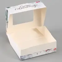 Коробка подарочная новогодняя, складная 10&times;8&times;3.5 см &laquo;Снегири&raquo;