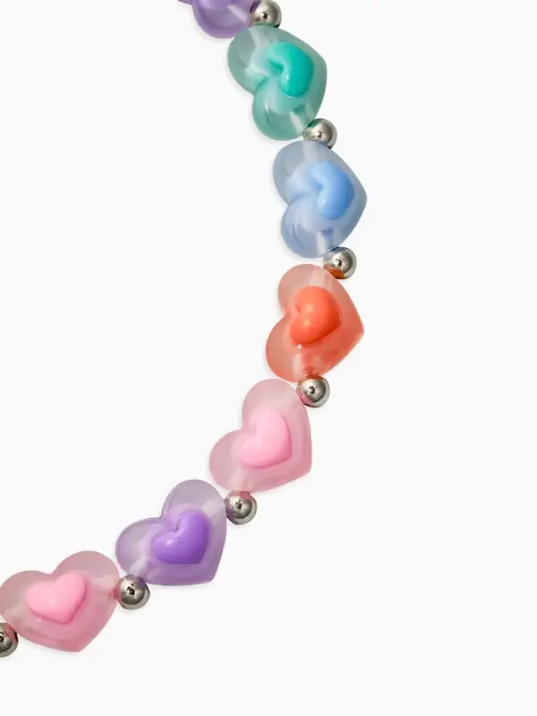 Бусы детские Бусы детские "Выбражулька" сердце, цветные в серебре