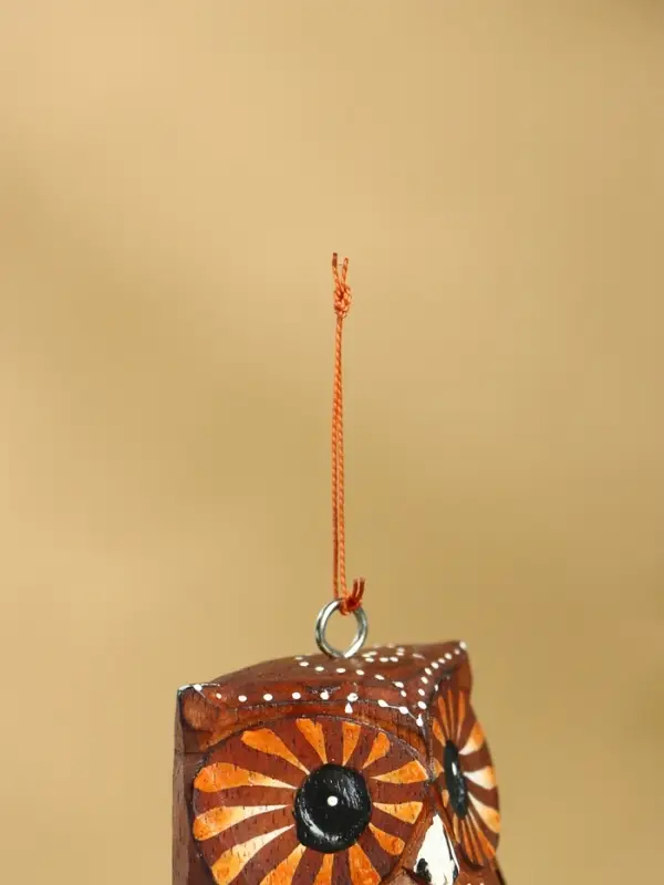 Музыка ветра &laquo;Пятнистая сова&raquo;, 5&times;5&times;40 см, дерево, металл