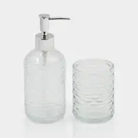 Набор для ванной "Перелив", 3 предмета (дозатор для мыла, стакан, мыльница)