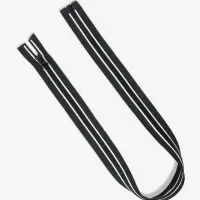 Молния &laquo;Трактор&raquo;, №8, разъёмная, замок автомат, 80 см, с белыми полосами, чёрная