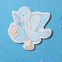 Украшение на гендер пати &laquo;Подвеска Аист с мальчиком&raquo;, 27&times;27&times;46 см, голубое