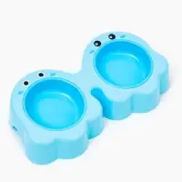 Миска двойная &laquo;Приведение&raquo;, 2&times;160 мл, пластик, голубая