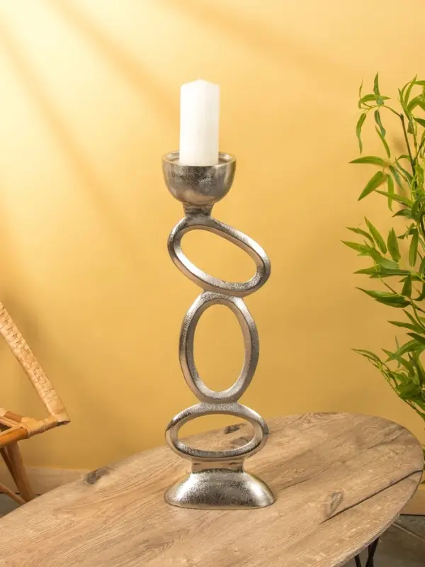 Подсвечник "Кольца" алюминий 21х12,5х65 см