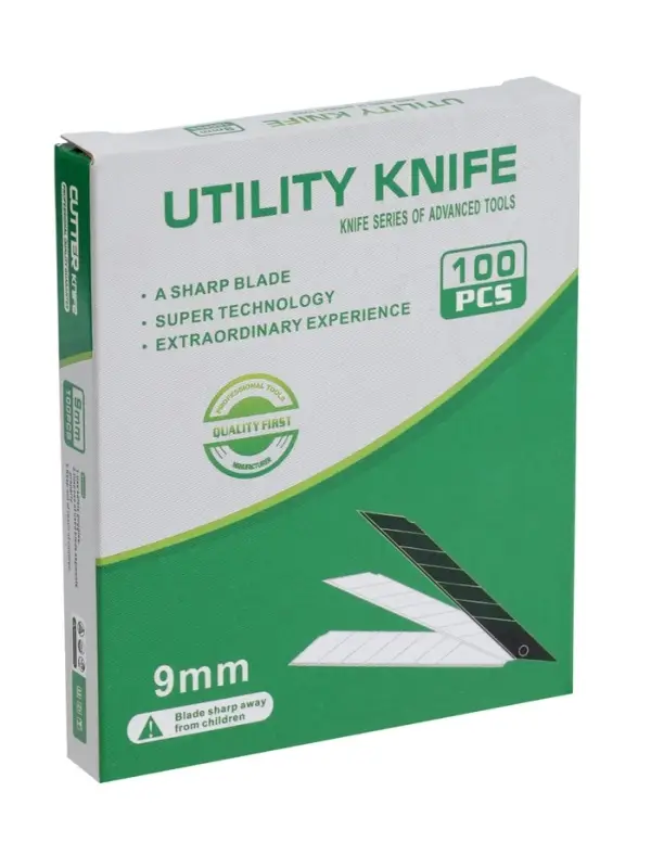 Лезвия для ножей ТУНДРА, сегментированные, 9 мм, 10 контейнеров по 10 лезвий, 100 шт.