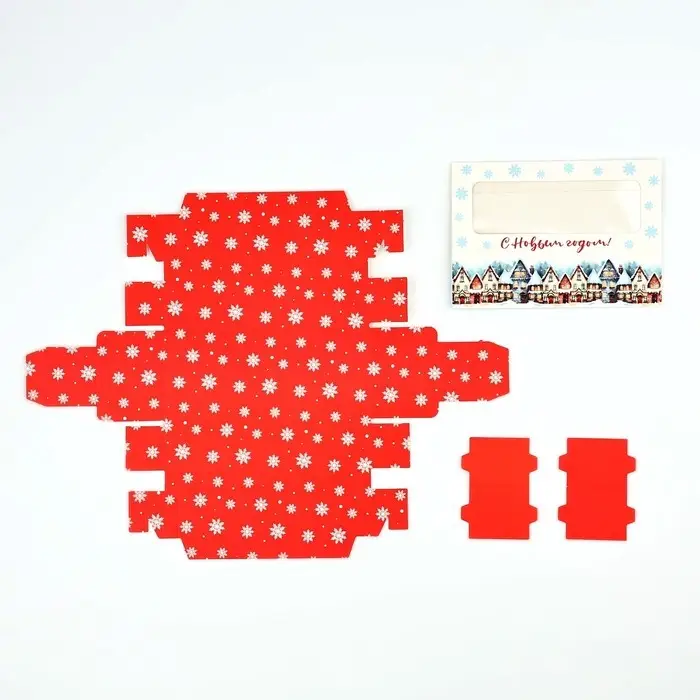 Коробка под 3 конфеты с ячейками «Новогодние истории», 13.3 х 3.3 х 5.8 см