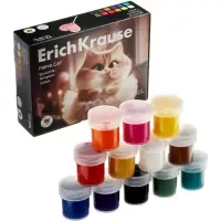 Гуашь 12 цветов ErichKrause Prima Cat, 17 мл