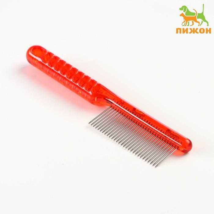 Расчёска для шерсти  Расчёска для шерсти "Пузырьки", прозрачная, 20 х 3,6 см, красная