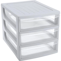 Бокс с выдвижными лотками А4 260х368х265мм 3выдв.отд, светло-сер. 433223930