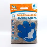 Наполнитель минеральный впитывающий &laquo;Пижон&raquo; для короткошерстных кошек, 5 л