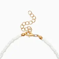 Чокер из бисера "Сердце", цвет бело-красный в золоте, L=45 см