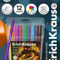 Фломастеры 12 цветов ErichKrause Mine Block, европодвес