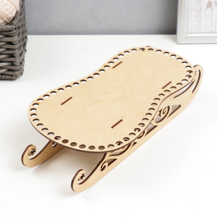 Заготовка для вязания Заготовка для вязания "Сани. Вид 3" набор 3 детали, донышко 25х15 см