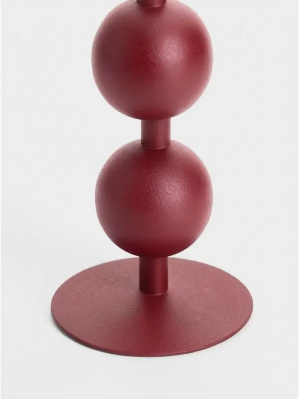 Подсвечник на 1 свечу &laquo;Баклажан&raquo;, с 2 сферами, 8.5&times;8.5&times;18 см