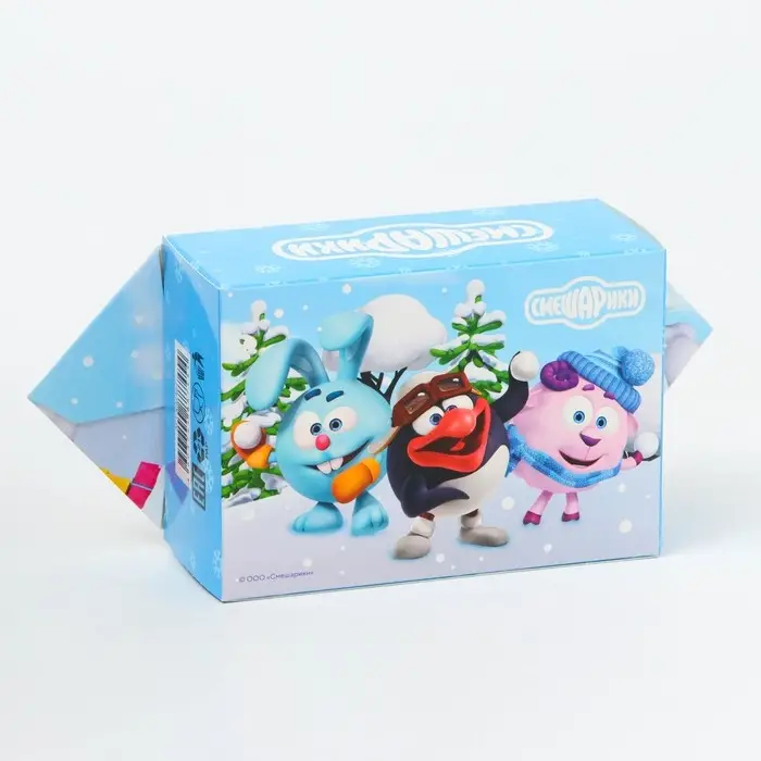 Подарочная коробка Новогодняя Конфета малая «Смешарики» лицензия 9×5.8×12.8 см (+8 см). Подарочная коробка Новогодняя Конфета малая «Смешарики» лицензия 9×5.8×12.8 см (+8 см).