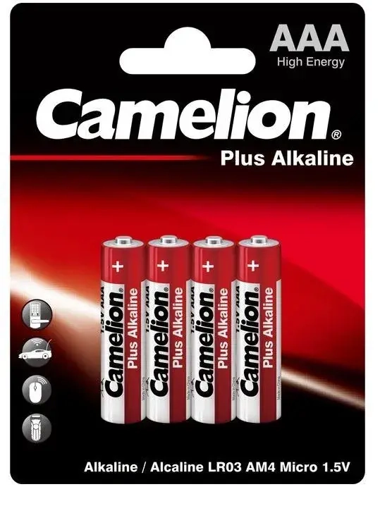 Батарейка Camelion Plus LR03 AAA BL4 Alkaline 1.5V Батарейка Camelion Plus LR03 AAA BL4 Alkaline 1.5V