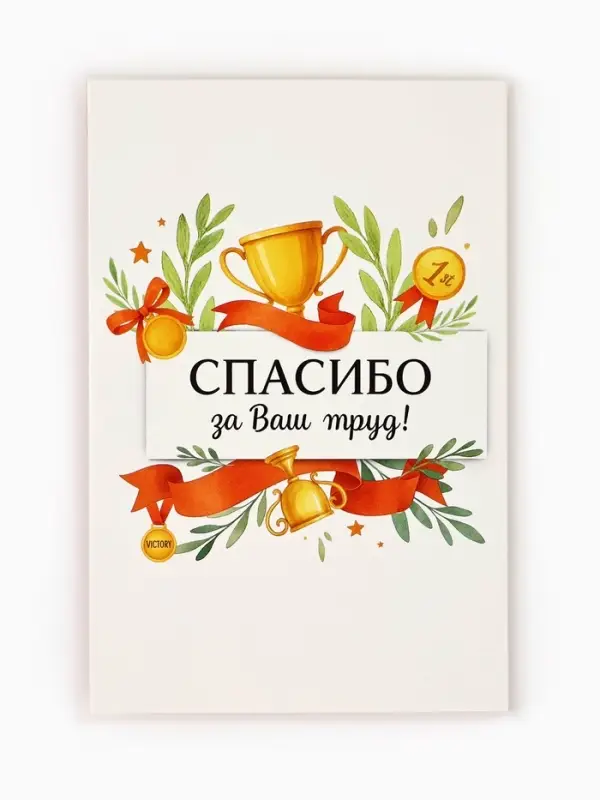 Открытка &laquo;Спасибо за труд&raquo;, 12&times;18 см