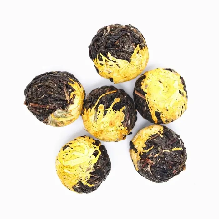 Китайский связанный зеленый чай, 50 г, желтая хризантема Китайский связанный зеленый чай, 50 г, желтая хризантема