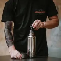 Термос Flask 470, вакуумный, стальной зеркальный