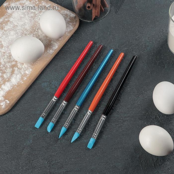 Набор кондитерских кисточек для декорирования «Агат», 5 шт Набор кондитерских кисточек для декорирования «Агат», 5 шт