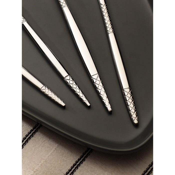 Набор столовых приборов из нержавеющей стали Доляна «Античность», 4 предмета, цвет серебряный Набор столовых приборов из нержавеющей стали Доляна «Античность», 4 предмета, цвет серебряный