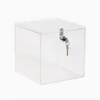 Ящик для сбора денег с врезным замком, отверстие 100&times;4 мм, оргстекло 2 мм, 20&times;20&times;20 см