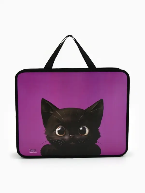 Папка для труда, А4, пластиковая, 33&times;26&times;7.5 см &laquo;Котик черный&raquo; МИКС