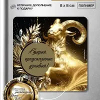 Магнит новогодний, со скретч-слоем &laquo;Предсказание узнай&raquo;, 8&times;8 см