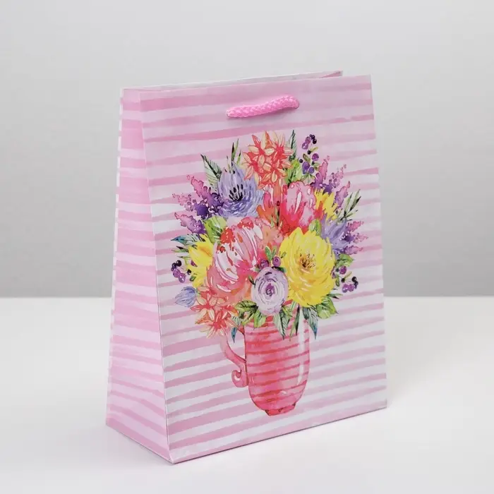 Пакет подарочный ламинированный, упаковка, «With Love», MS 18 х 23 х 8 см Пакет подарочный ламинированный, упаковка, «With Love», MS 18 х 23 х 8 см