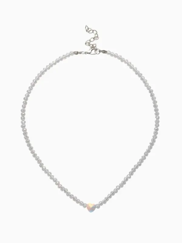 Чокер из бисера «Хрусталь», цветной в серебре, 37 см + 5 см доп, цепочка