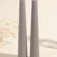 Набор свечей, 3.5х23 см, 2 шт "Башня" серый асфальт 4х9,5х25 см