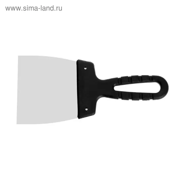 Шпатель фасадный ЛОМ, 100 мм, нержавеющая сталь, пластиковая рукоятка Шпатель фасадный ЛОМ, 100 мм, нержавеющая сталь, пластиковая рукоятка